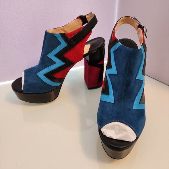 Brand new! Isa Tapia Multi-color Platform Star Heels - Picture 3 of 7